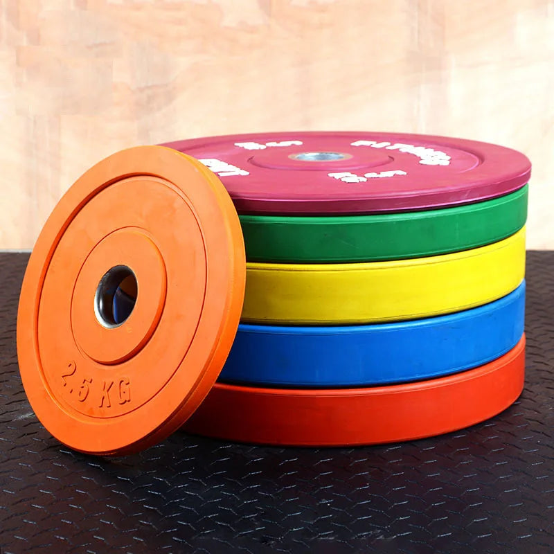 Colorul Barbell Weight Plates, Full Weight Competitive, Big Hole, Full Rubber Barbell Pieces, 5.5lbs-55lbs