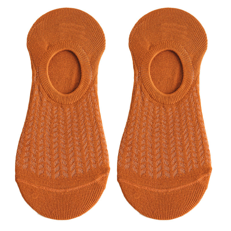 Spring and Summer Socks Women's Thin Shallow Mouth Invisible Boat Socks Non-slip and Non-falling Mesh Breathable Air-conditioning Socks Women's Socks