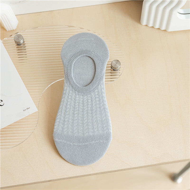 Spring and Summer Socks Women's Thin Shallow Mouth Invisible Boat Socks Non-slip and Non-falling Mesh Breathable Air-conditioning Socks Women's Socks