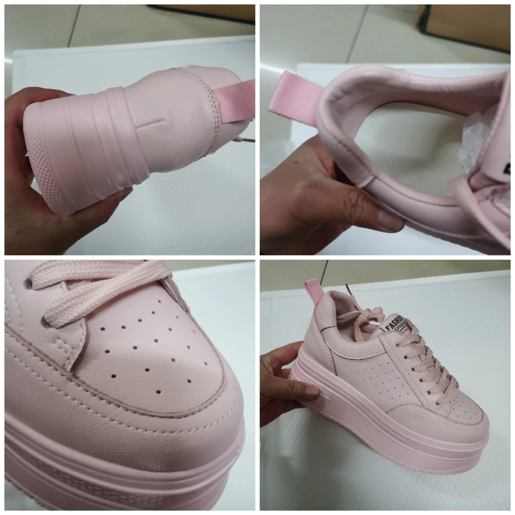 Fujin 8cm Genuine Leather Women Casual Shoes Chunky Sneakers Platform Wedge Heel Women Leisure Shoes Fall Winter Sneaker Women
