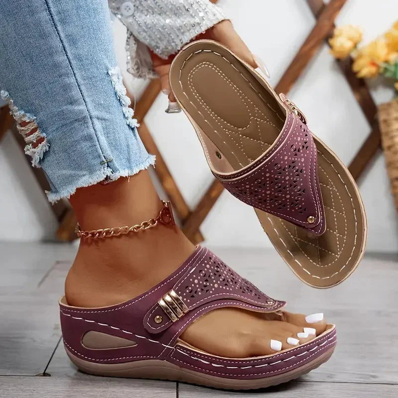Summer Women Wedge Sandals Open Toe Outdoor New Flip Flops Fashion Casual Designer Shoes Slip on Platform Sandals Slides Women