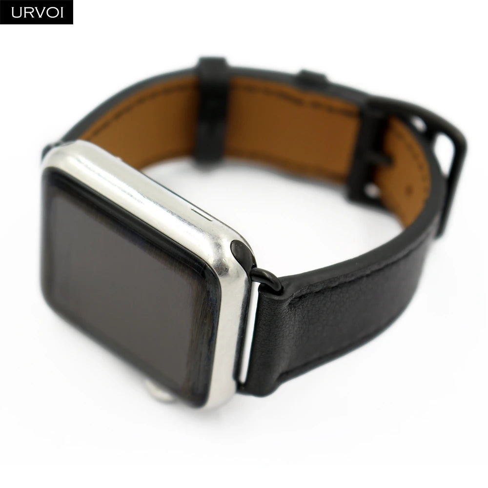 URVOI Leather band for apple watch series 11 10 9 8 7 SE ultra 3 2 single tour for iwatch straps wristband classic design 42mm