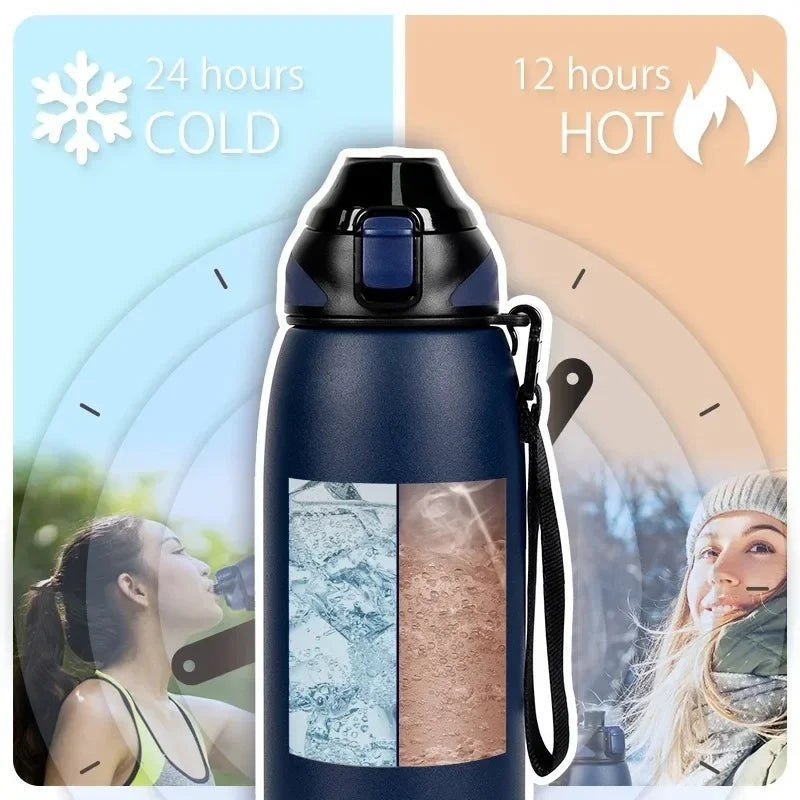 Fjbottle Water Bottle 600-1000ml Sports Water Bottle Keep Warm and Cold Drink Stainless Steel Vacuum Flask Outdoor travel Cup