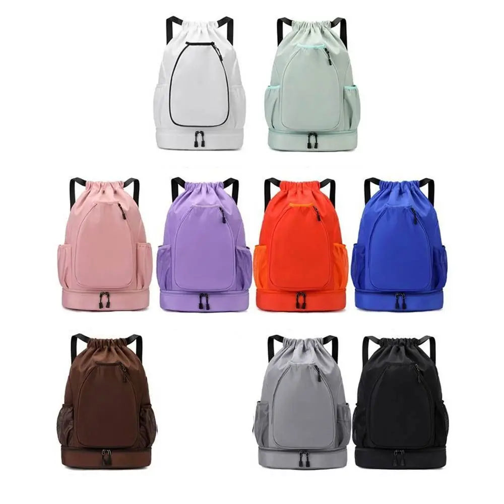2 Rackets Tennis Racket Backpack with Shoes Pocket Large Capacity Gym Pack Adjustable Strap Drawstring Closure