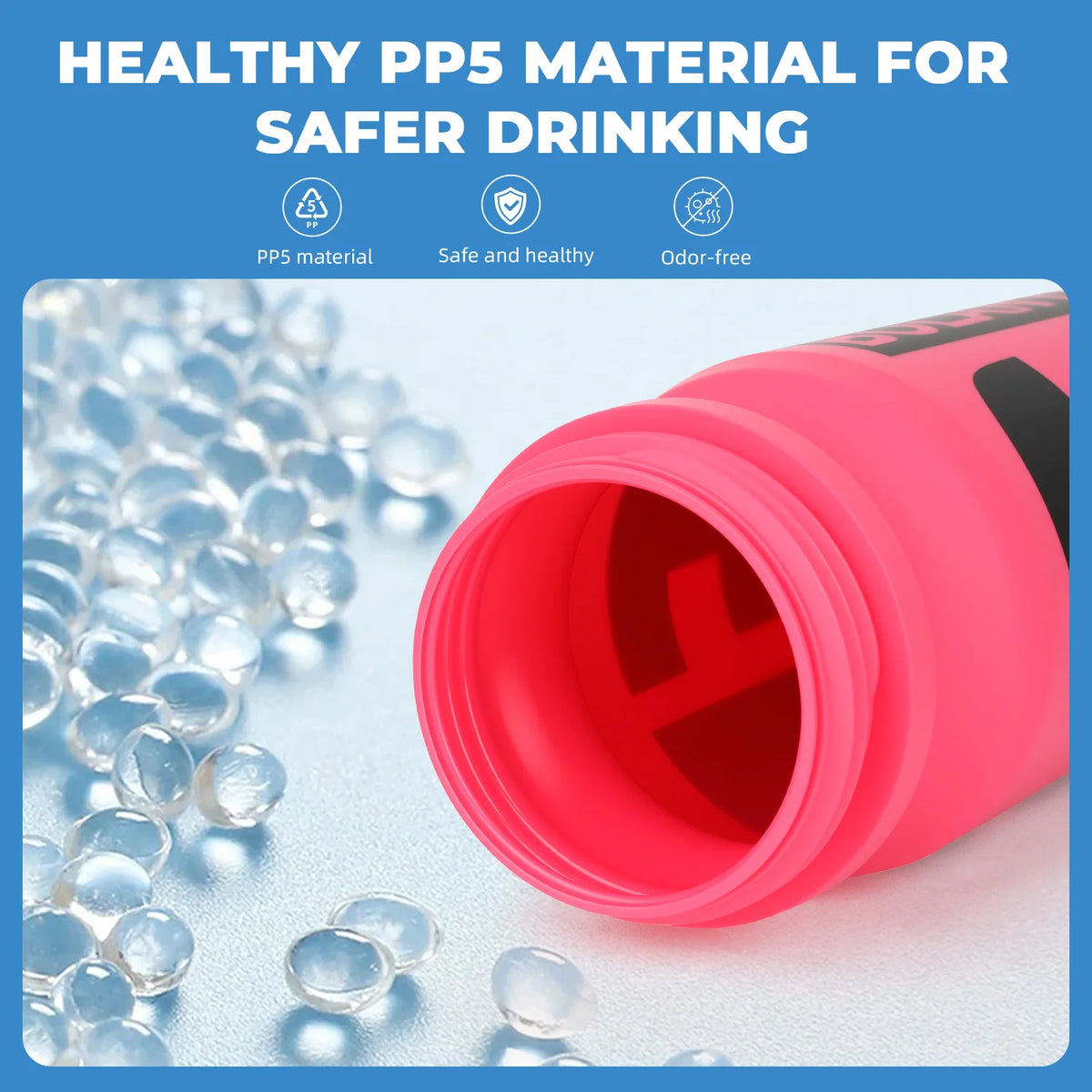 BOLANY 610ml Water Bottle Cycling PP5 Portable Sport Water Bottle Outdoor Sport Camping Running Sport GYM Bicycle