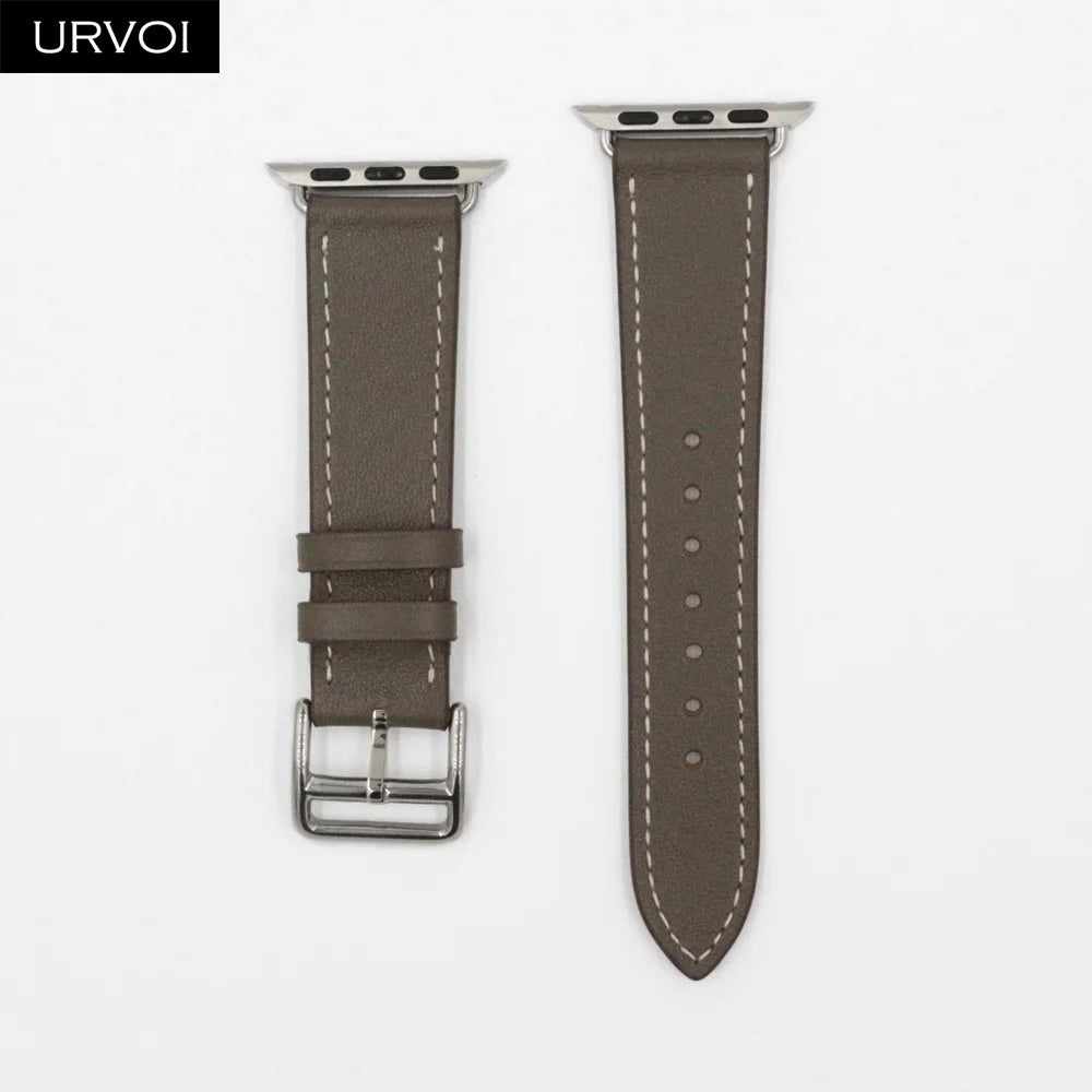 URVOI Leather band for apple watch series 11 10 9 8 7 SE ultra 3 2 single tour for iwatch straps wristband classic design 42mm
