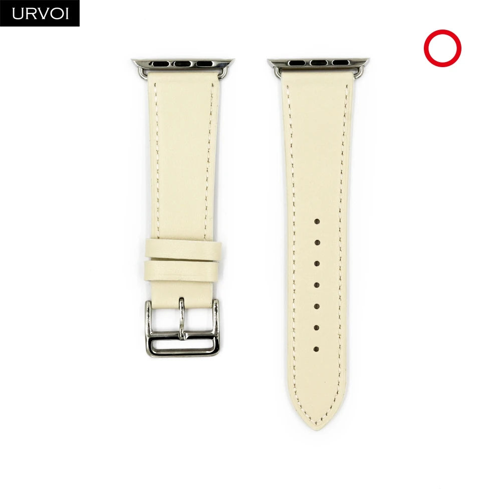 URVOI Leather band for apple watch series 11 10 9 8 7 SE ultra 3 2 single tour for iwatch straps wristband classic design 42mm