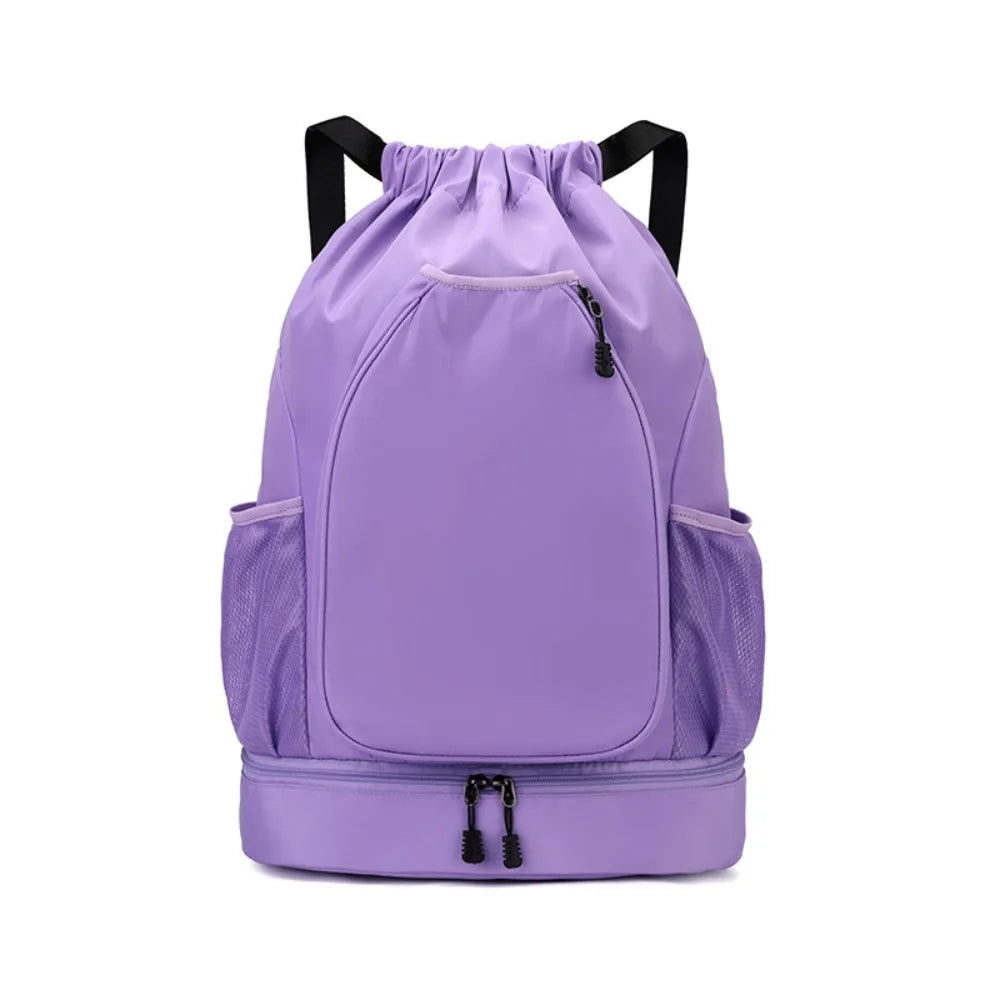 2 Rackets Tennis Racket Backpack with Shoes Pocket Large Capacity Gym Pack Adjustable Strap Drawstring Closure