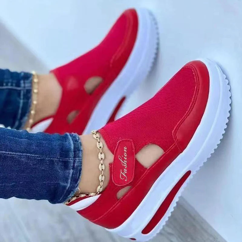 Red Casual Shoes, WOMEN'S Breathable Fashion Brand, Summer WOMEN'S Sandals Platform, Vulcanized Shoes, WOMEN'S New Sports Shoes