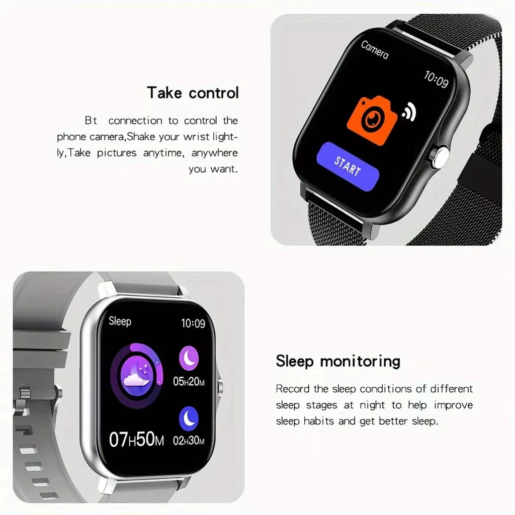 LAXASFIT 2025 Smart Watch Android IOS Bluetooth Talk Heart Rate Monitor Sleep Record Sports Smart Watch Ladies Men Gift