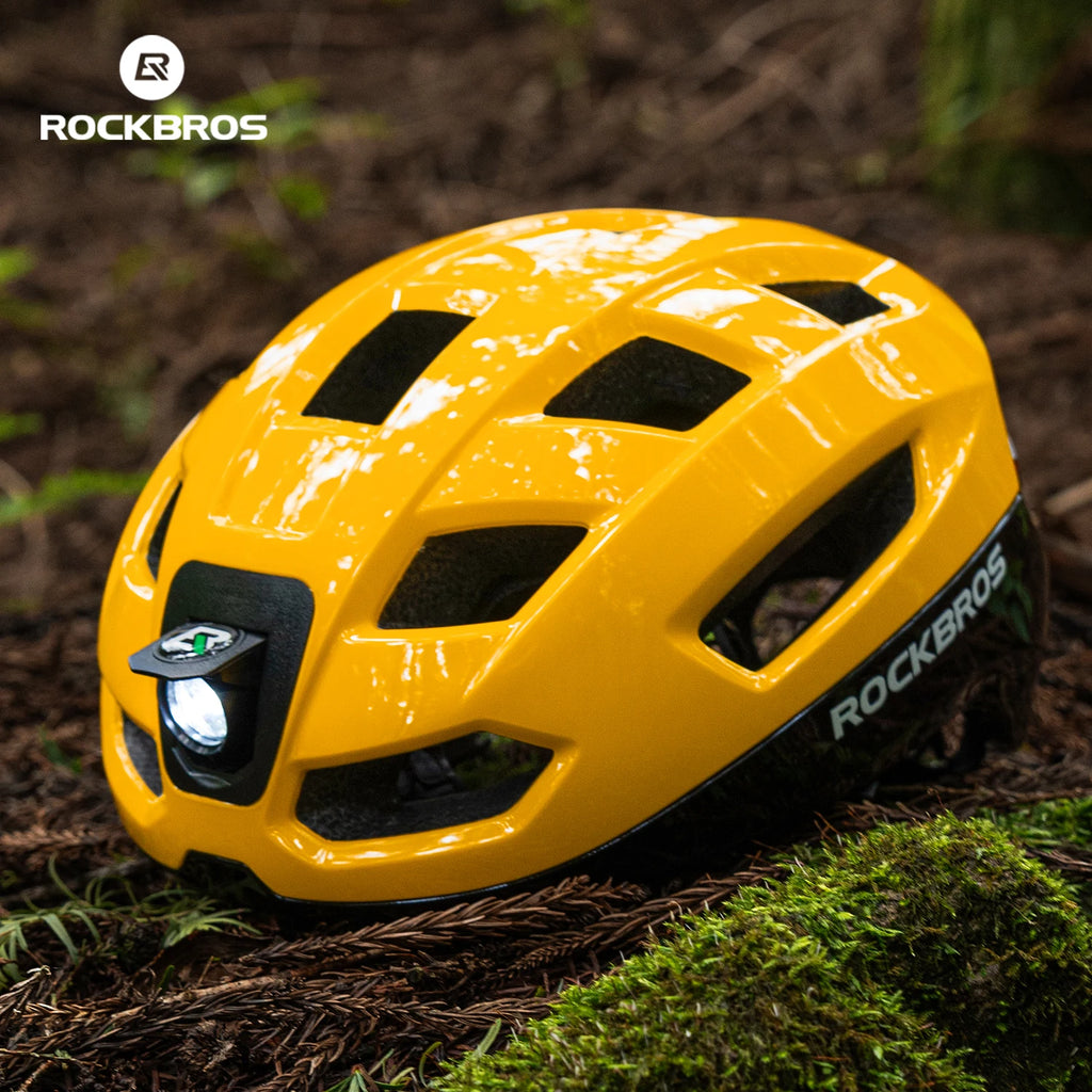 ROCKBROS Bike Helmet Light Helmet with Remote Control Rechargeable Tail light Bicycle Cycling Helmet Intelligent Safety Helmet