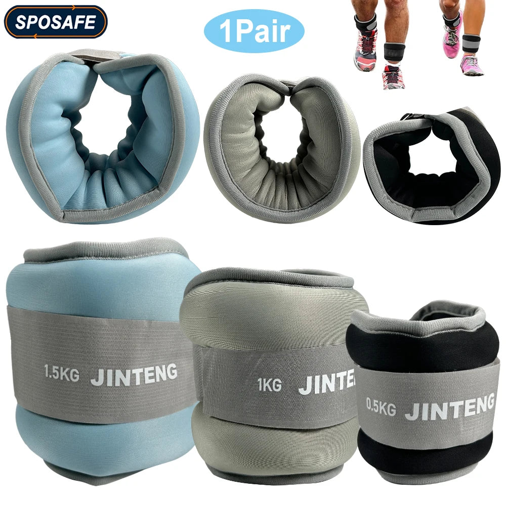 1Pair Wrist Ankle Weights 1kg, 2kg,3kg Strength Training Wrist Leg Arm Weight with Adjustable Strap, Jogging,Gymnastics,Aerobics