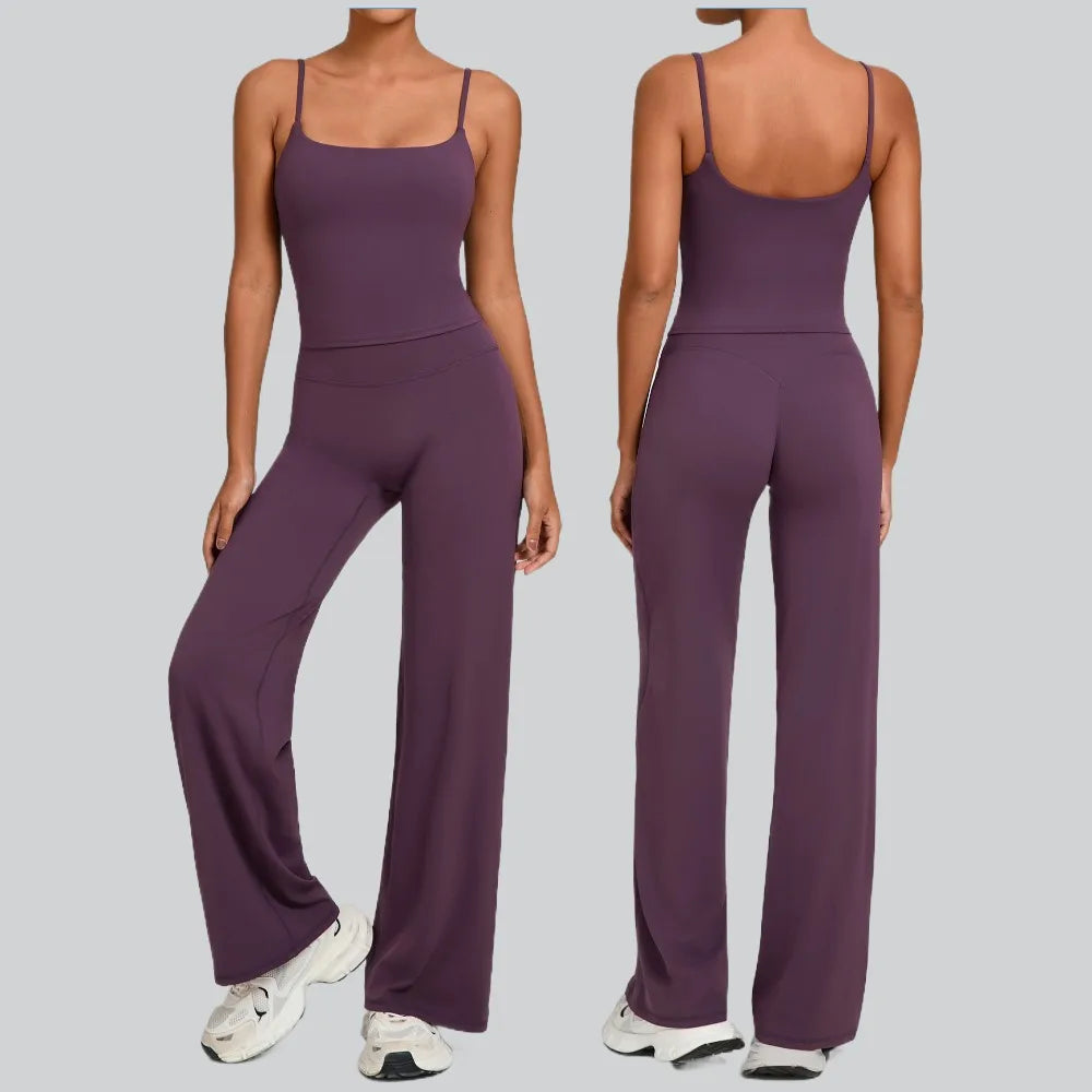 Gym Workout Clothes Women's Casual Wear Outdoor Sports Tight Yoga Suit Naked Feeling Fitness Suit High Waist Yoga Two-piece Set