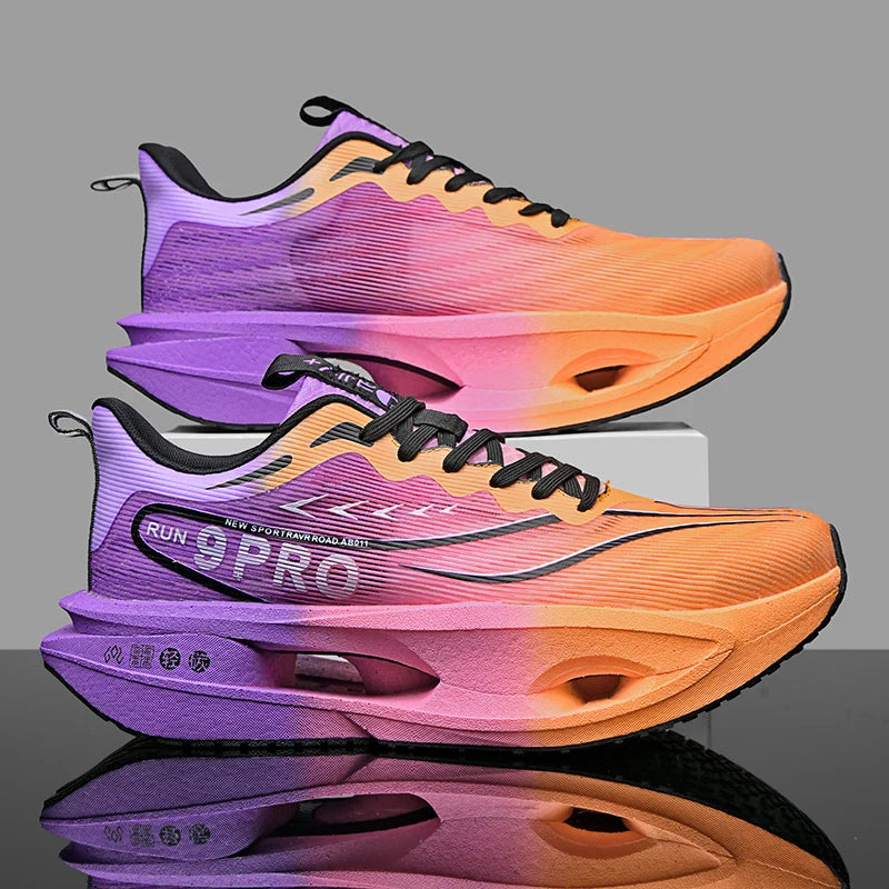 Summer Men's Running Shoes New Professional Carbon Plate Sports Training Shoes Outdoor Non-slip Shock-absorbing Tennis Shoes