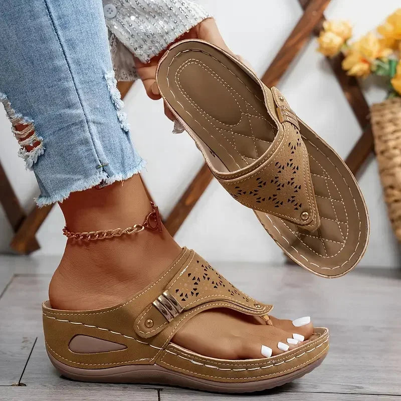 Summer Women Wedge Sandals Open Toe Outdoor New Flip Flops Fashion Casual Designer Shoes Slip on Platform Sandals Slides Women