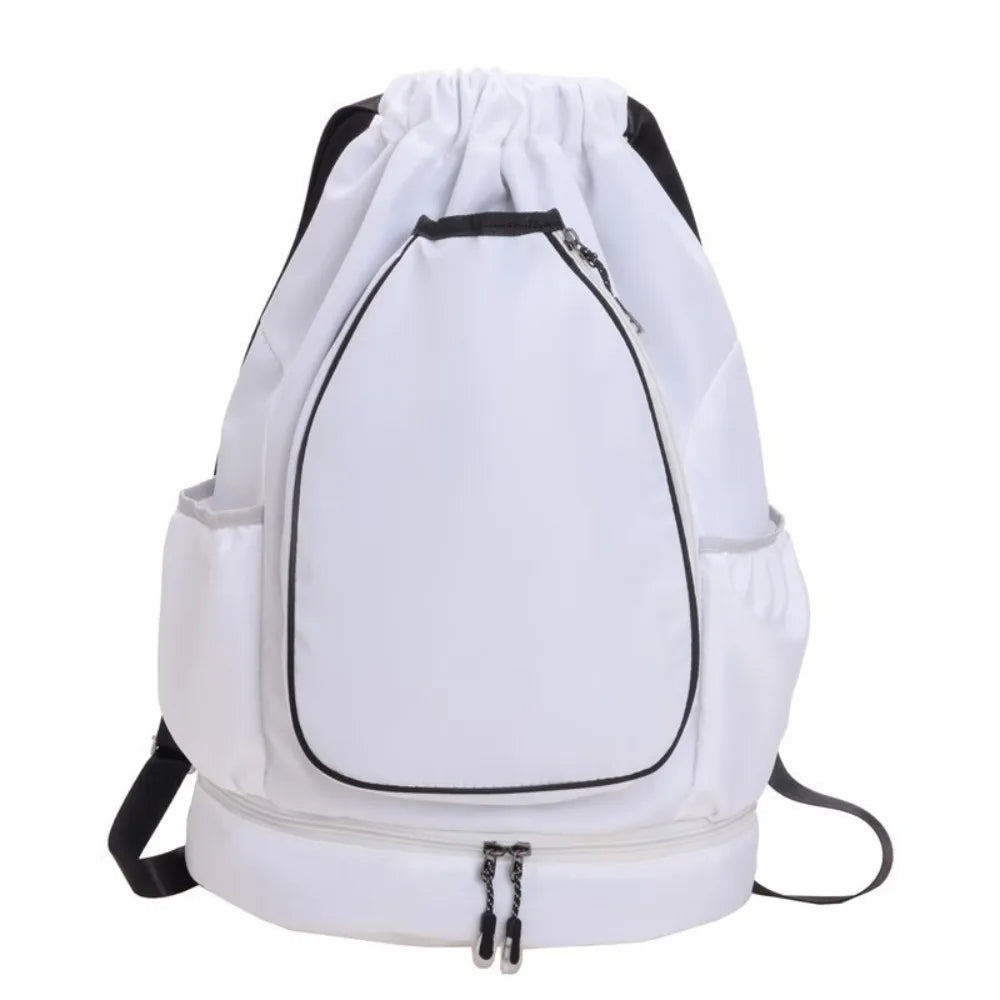 2 Rackets Tennis Racket Backpack with Shoes Pocket Large Capacity Gym Pack Adjustable Strap Drawstring Closure