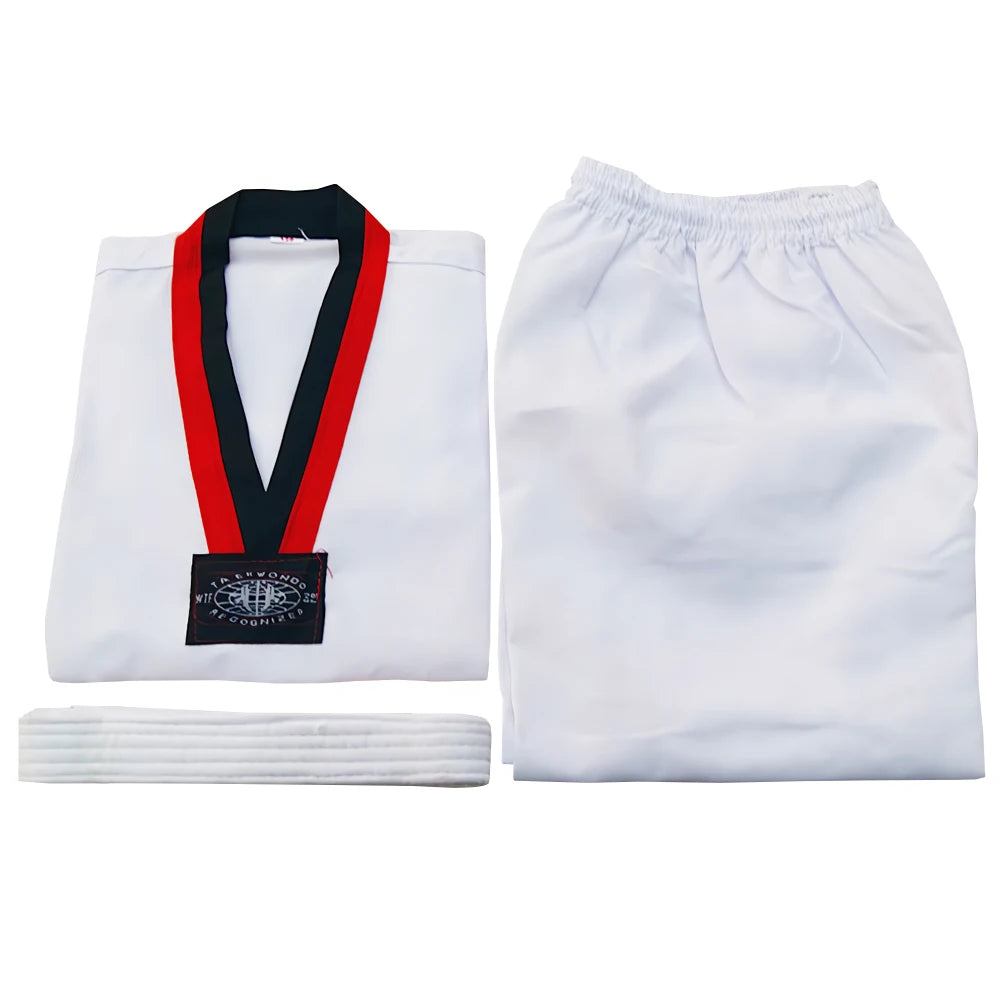 Children's Professional Judo Suits V-Neck Long Sleeve Boys Girls Karate Taekwondo Suit with Belt Kids Martial Arts Uniform Set