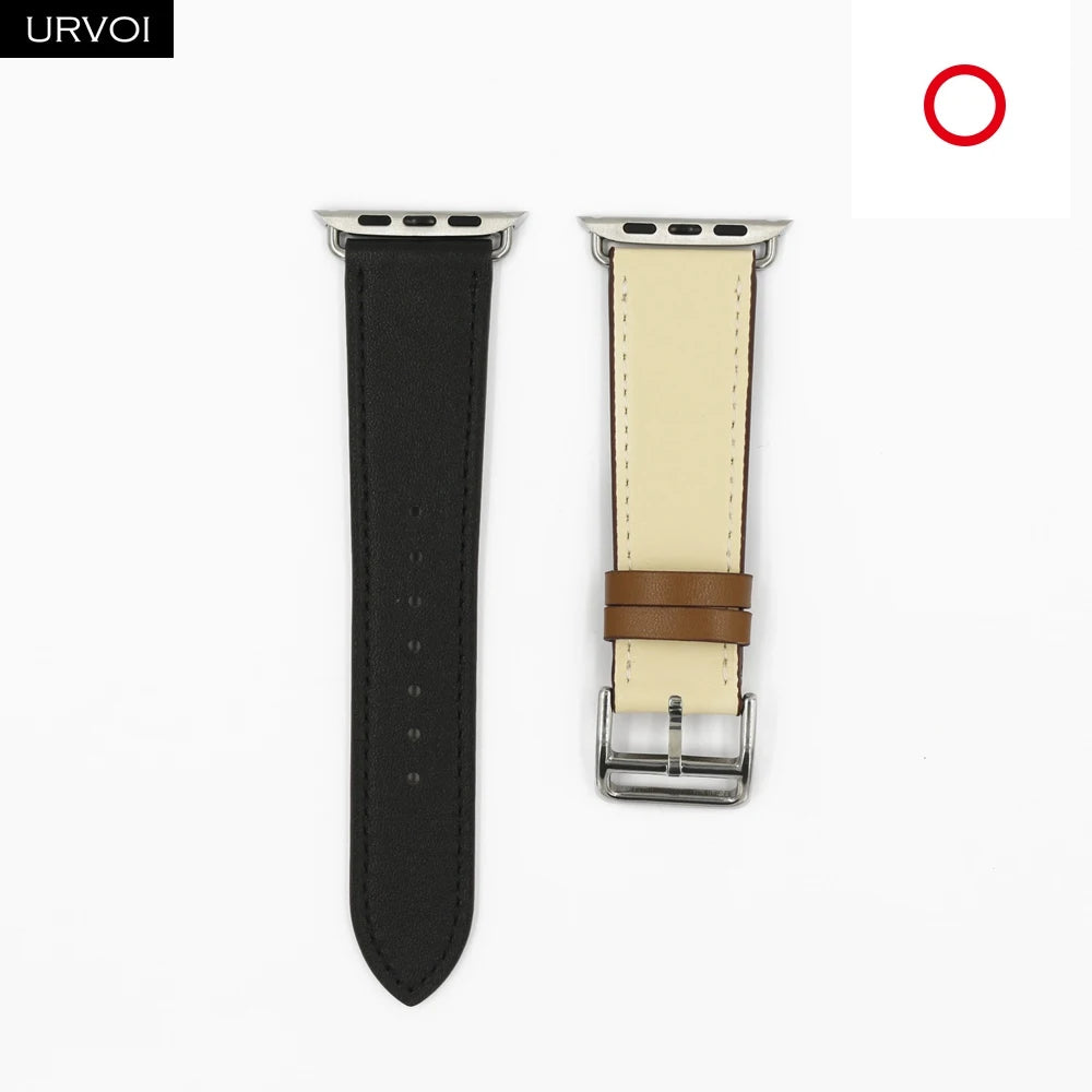 URVOI Leather band for apple watch series 11 10 9 8 7 SE ultra 3 2 single tour for iwatch straps wristband classic design 42mm