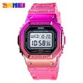 SKMEI 1622 Women Digital Wristwatch Electroplated Case Shockproof Reloj Mujer Transparent Strap Lady Cool Girls Watches 1999