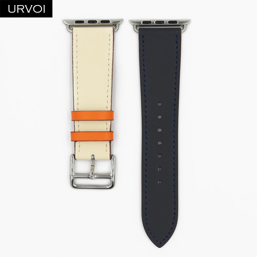 URVOI Leather band for apple watch series 11 10 9 8 7 SE ultra 3 2 single tour for iwatch straps wristband classic design 42mm