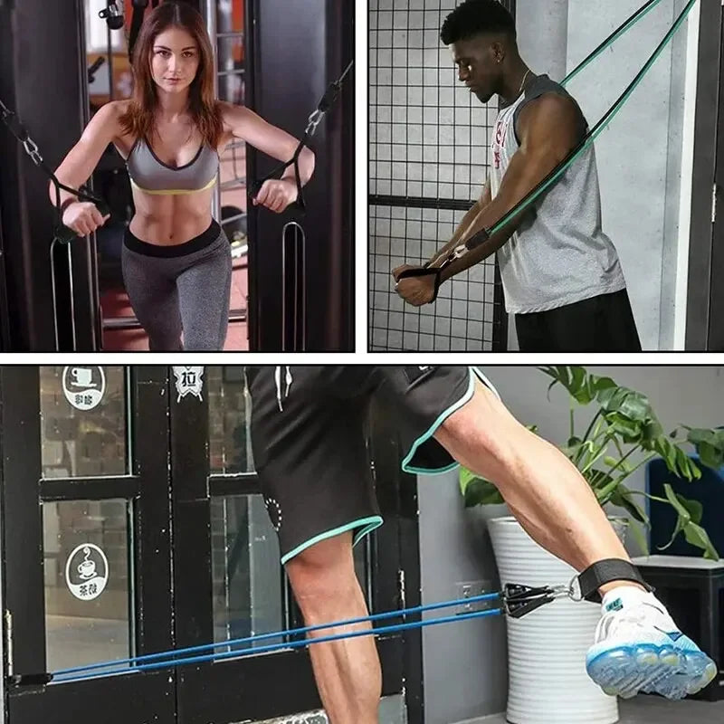 Pull Rope Fitness Elastic Bands Resistance Bands with Handles Training Exercise Tube Band Workouts Strength Equipment 5 Levels