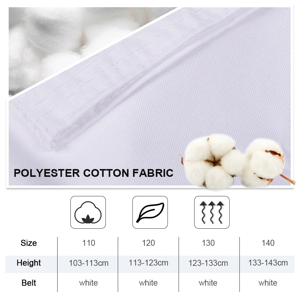 Children's Professional Judo Suits V-Neck Long Sleeve Boys Girls Karate Taekwondo Suit with Belt Kids Martial Arts Uniform Set