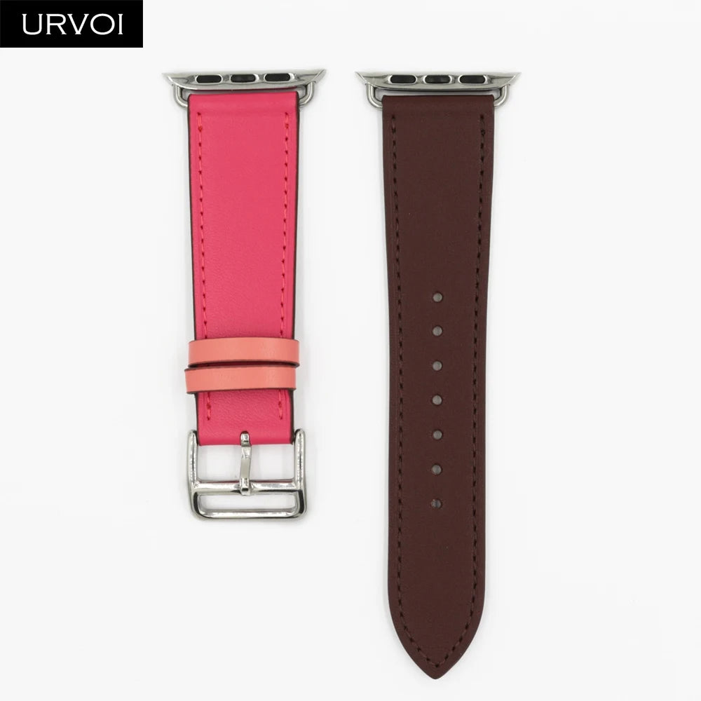 URVOI Leather band for apple watch series 11 10 9 8 7 SE ultra 3 2 single tour for iwatch straps wristband classic design 42mm