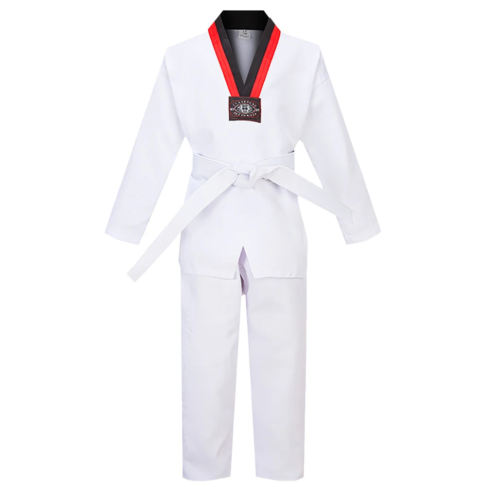 Children's Professional Judo Suits V-Neck Long Sleeve Boys Girls Karate Taekwondo Suit with Belt Kids Martial Arts Uniform Set