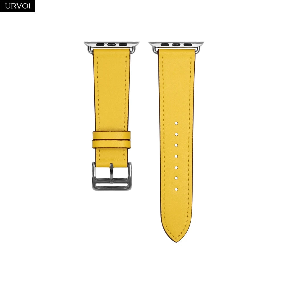 URVOI Leather band for apple watch series 11 10 9 8 7 SE ultra 3 2 single tour for iwatch straps wristband classic design 42mm