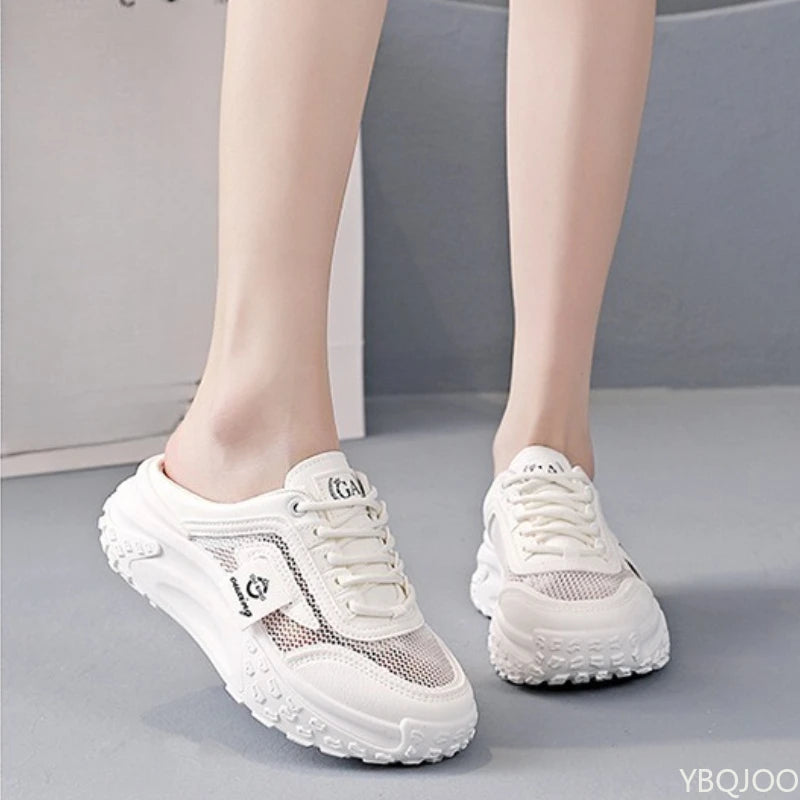 Casual half drag women's shoes summer outdoor sports shoes new breathable mesh simple comfortable versatile cool slippers