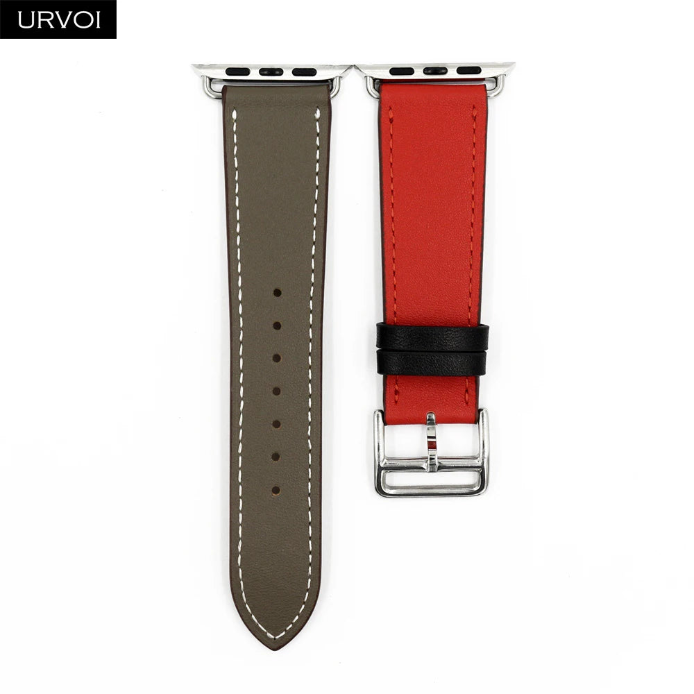 URVOI Leather band for apple watch series 11 10 9 8 7 SE ultra 3 2 single tour for iwatch straps wristband classic design 42mm