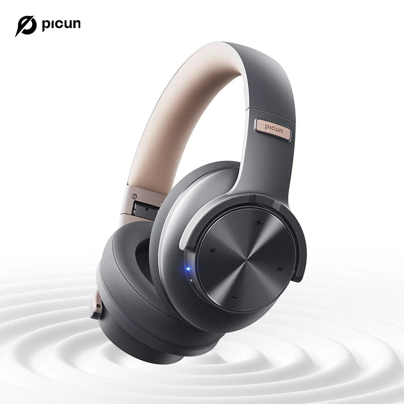 Picun B8 Bluetooth Headphones 120H Playtime Headset Wireless Bluetooth 3EQ Mode Low Latency Hands-Free Calls Over Ear Headphones