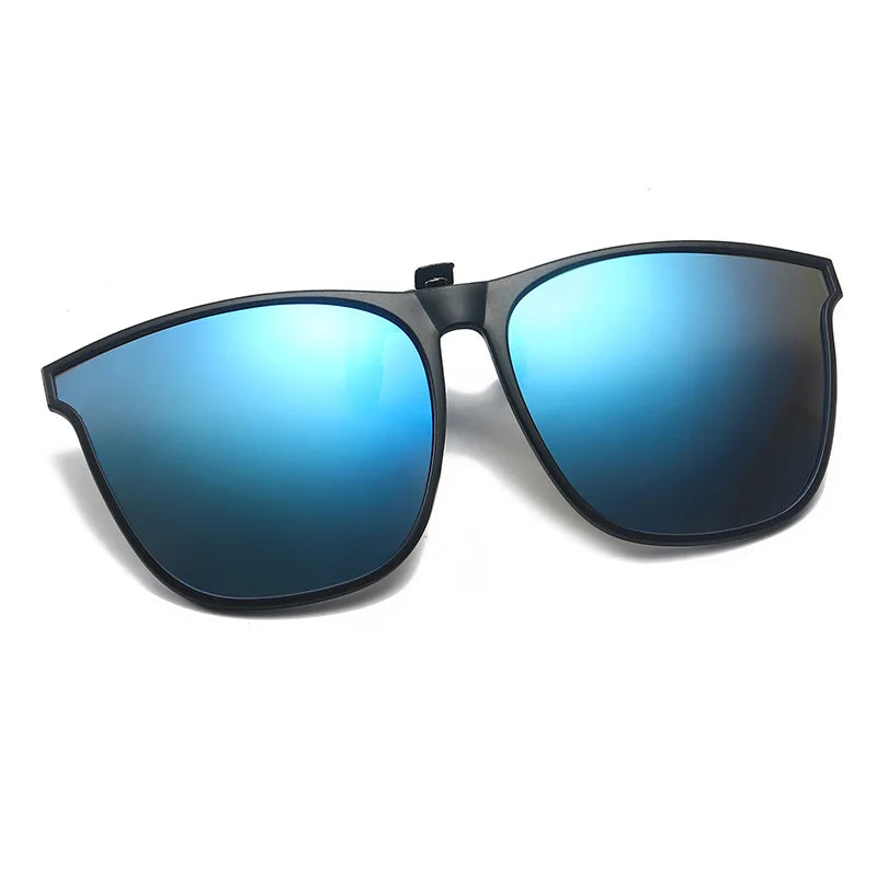 Polarized Clip On Sunglasses Men Car Driver Goggles UV400 Sun Glasses Anti Glare Vintage Square Glasses