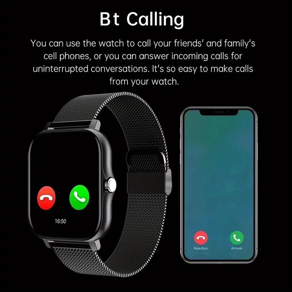LAXASFIT 2025 Smart Watch Android IOS Bluetooth Talk Heart Rate Monitor Sleep Record Sports Smart Watch Ladies Men Gift