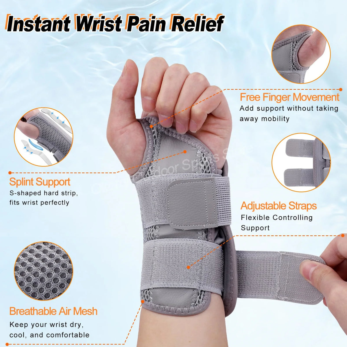 Orthopedic Wristband Wrist Guard Professional Carpal Tunnel Wrist Protector Hand Sprain Tendinitis Wrist Support Arthritis 1-2PC
