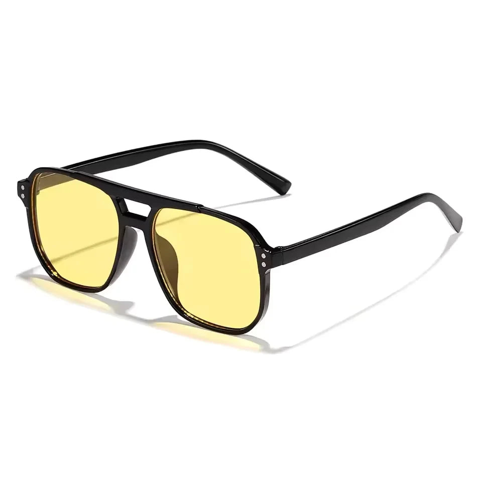Vintage Men Women Big Sunglasses Men Square Shades Brand Designer Unisex Sun Glasses Black Lense Male Female Sunglasses UV400