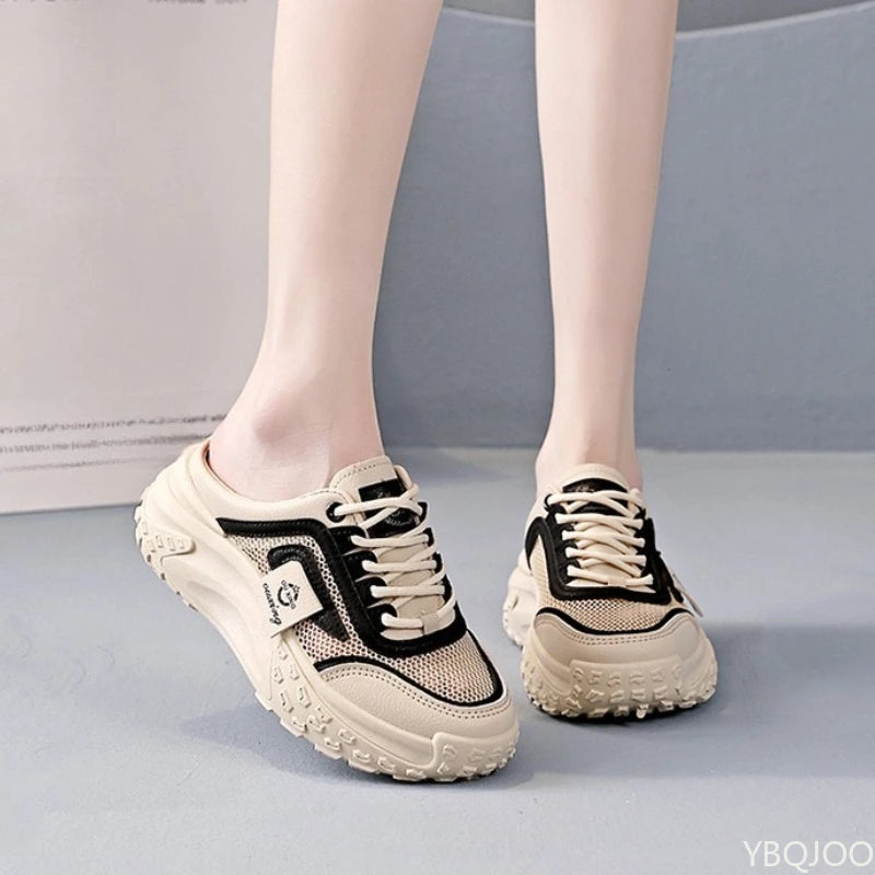 Casual half drag women's shoes summer outdoor sports shoes new breathable mesh simple comfortable versatile cool slippers