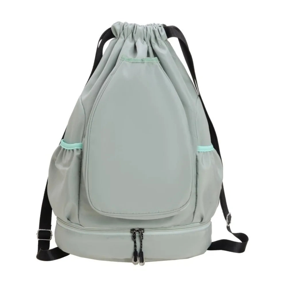 2 Rackets Tennis Racket Backpack with Shoes Pocket Large Capacity Gym Pack Adjustable Strap Drawstring Closure