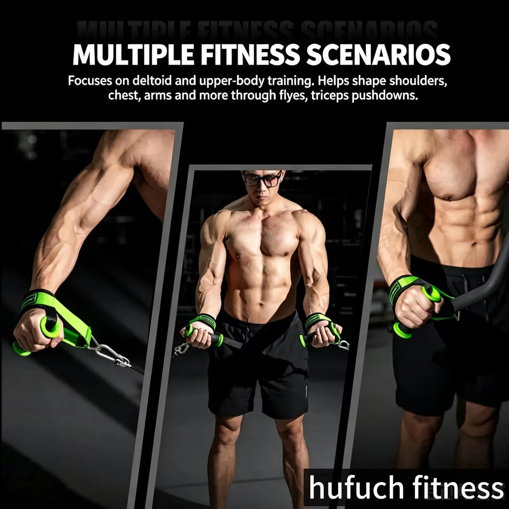 Ergonomic Gym Handle, Adjustable Shoulder Grip, Cable Fly Attachment, Lateral Raise Strap, Home Core Workout equipment
