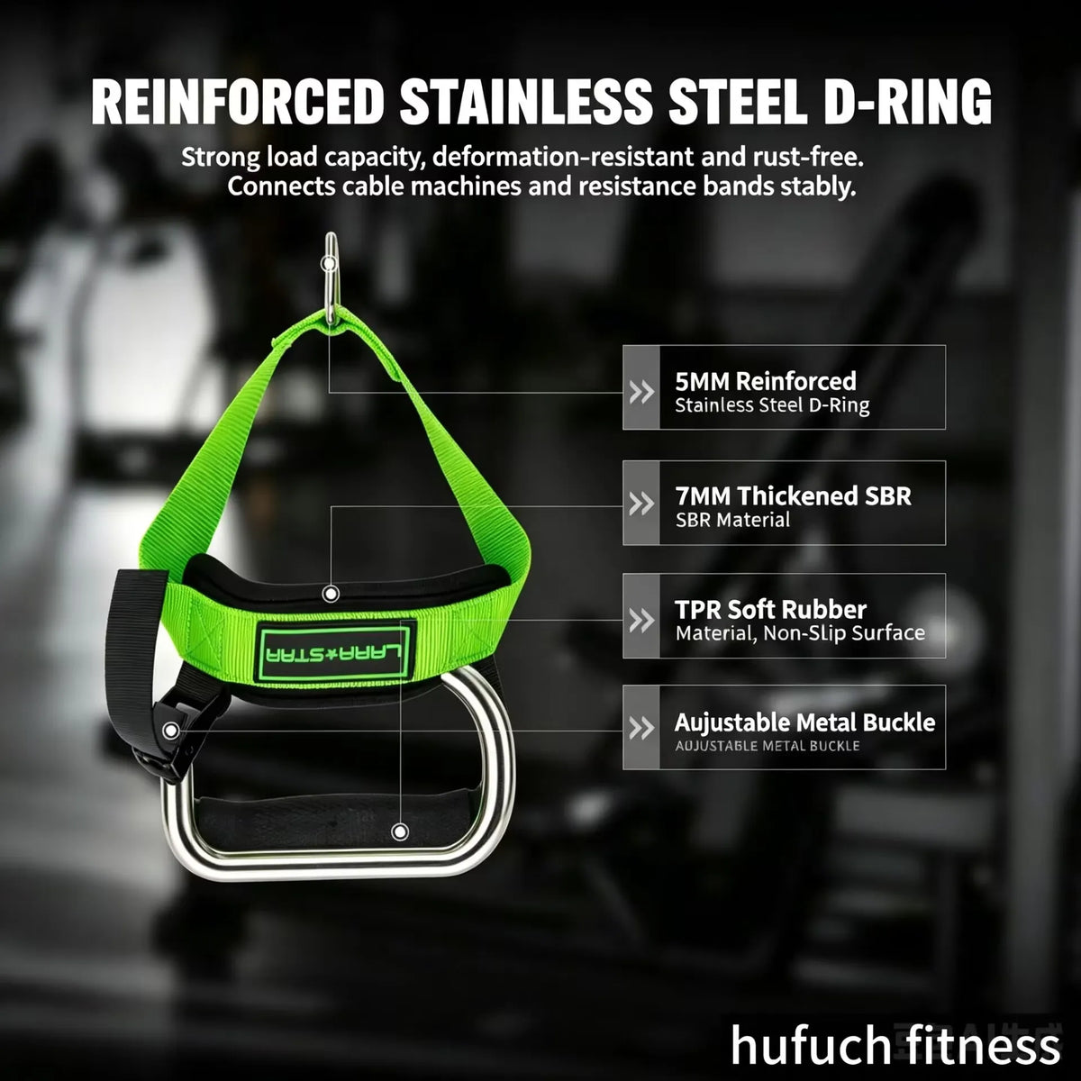 Ergonomic Gym Handle, Adjustable Shoulder Grip, Cable Fly Attachment, Lateral Raise Strap, Home Core Workout equipment