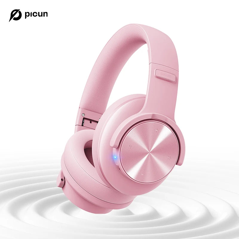 Picun B8 Bluetooth Headphones 120H Playtime Headset Wireless Bluetooth 3EQ Mode Low Latency Hands-Free Calls Over Ear Headphones