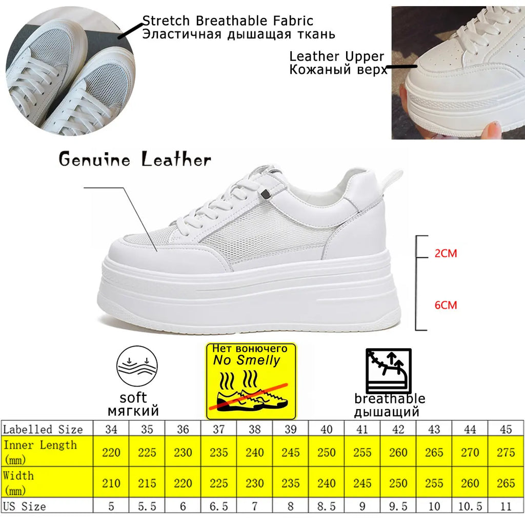 Fujin 8cm Genuine Leather Women Casual Shoes Chunky Sneakers Platform Wedge Heel Women Leisure Shoes Fall Winter Sneaker Women