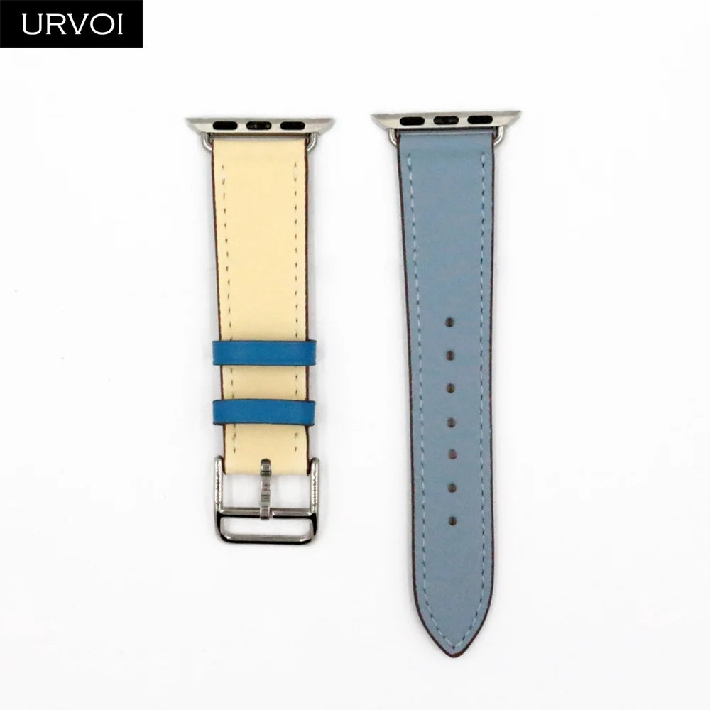 URVOI Leather band for apple watch series 11 10 9 8 7 SE ultra 3 2 single tour for iwatch straps wristband classic design 42mm