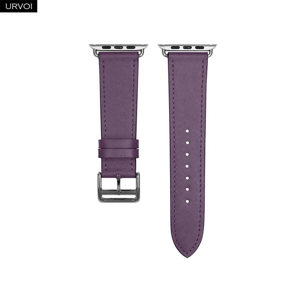 URVOI Leather band for apple watch series 11 10 9 8 7 SE ultra 3 2 single tour for iwatch straps wristband classic design 42mm