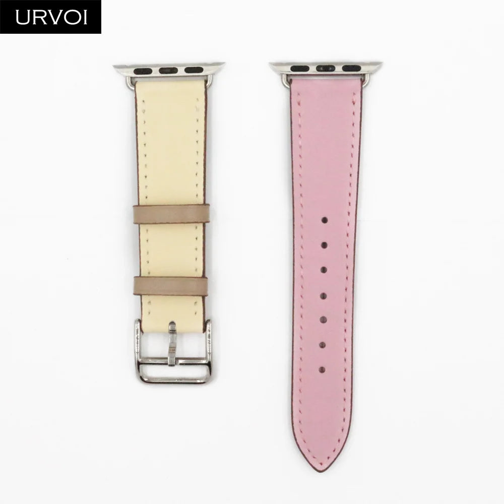 URVOI Leather band for apple watch series 11 10 9 8 7 SE ultra 3 2 single tour for iwatch straps wristband classic design 42mm