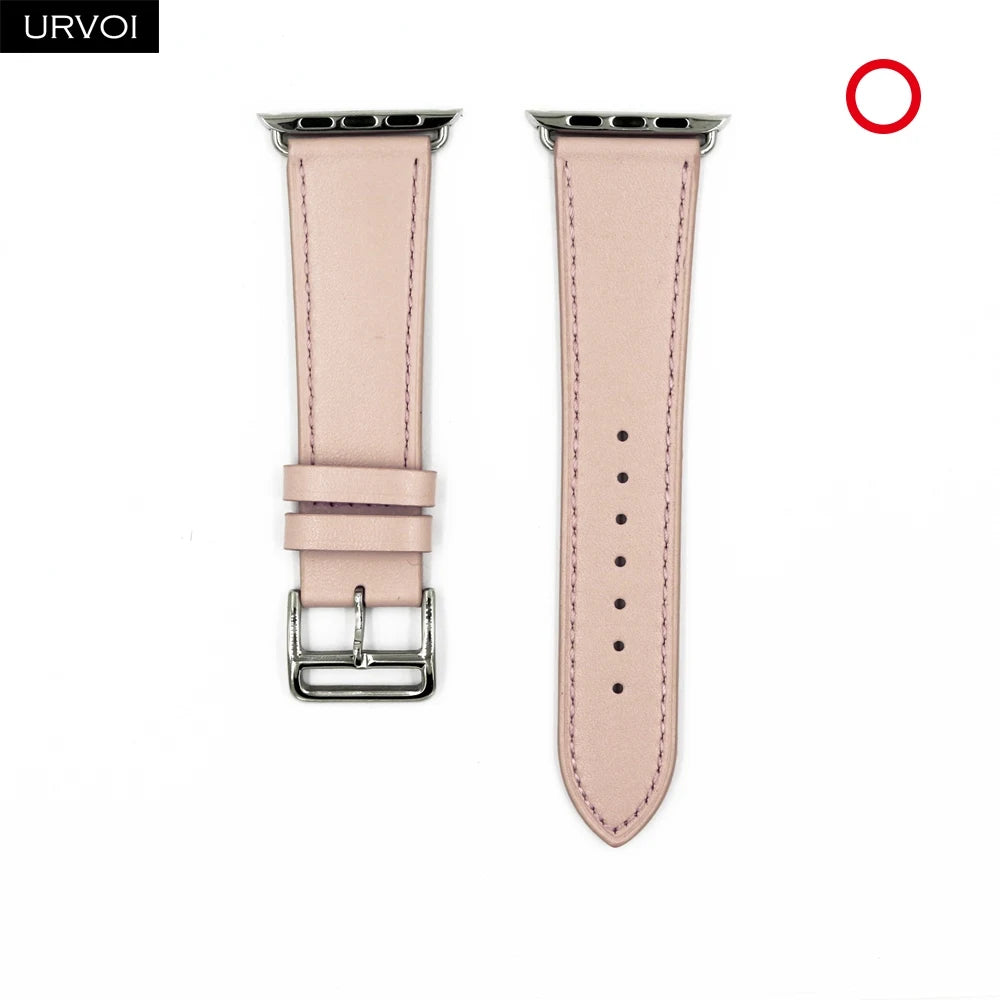URVOI Leather band for apple watch series 11 10 9 8 7 SE ultra 3 2 single tour for iwatch straps wristband classic design 42mm