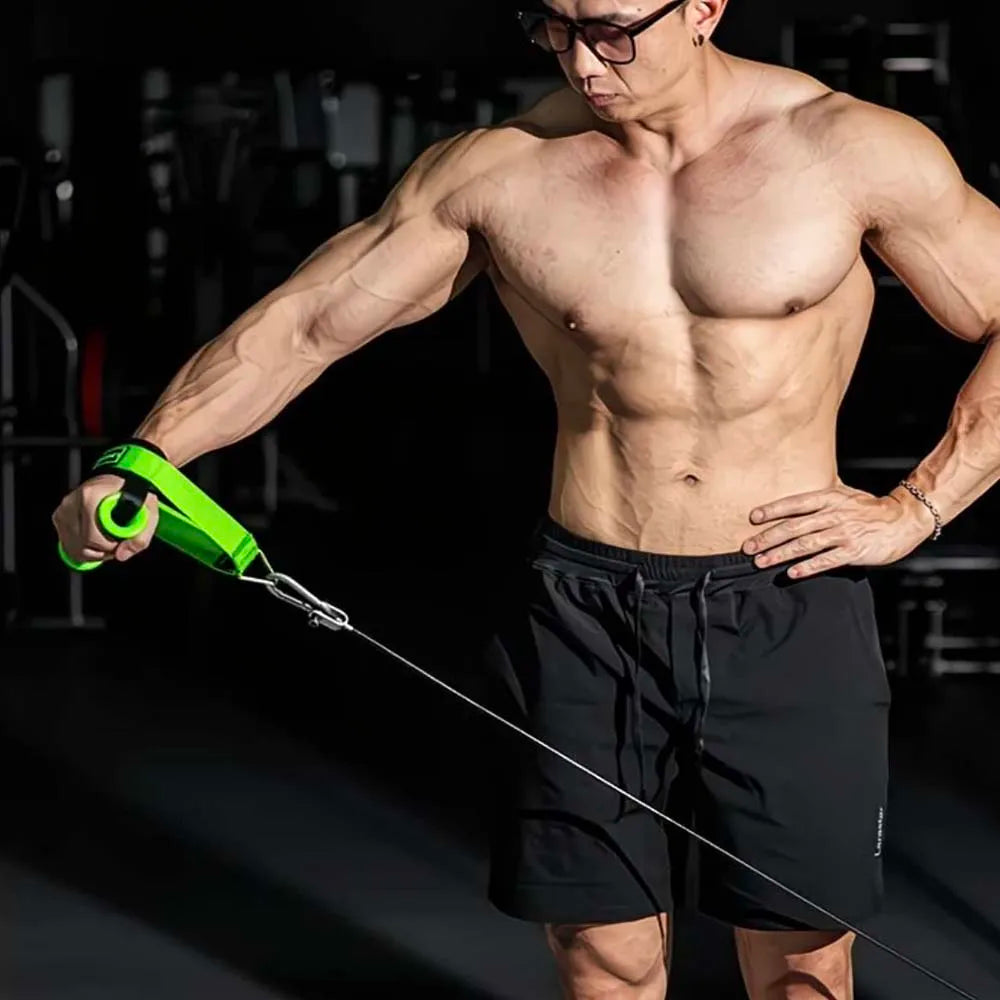 Ergonomic Gym Handle, Adjustable Shoulder Grip, Cable Fly Attachment, Lateral Raise Strap, Home Core Workout equipment