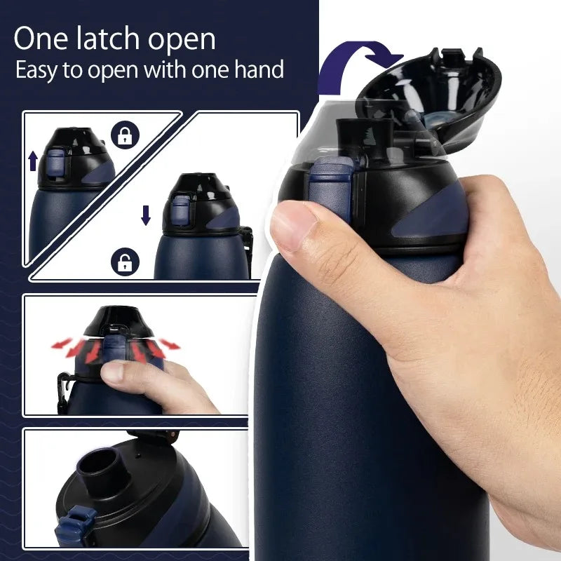 Fjbottle Water Bottle 600-1000ml Sports Water Bottle Keep Warm and Cold Drink Stainless Steel Vacuum Flask Outdoor travel Cup