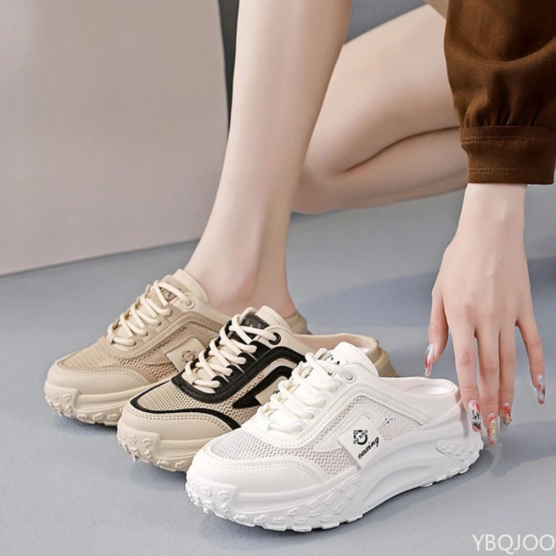 Casual half drag women's shoes summer outdoor sports shoes new breathable mesh simple comfortable versatile cool slippers