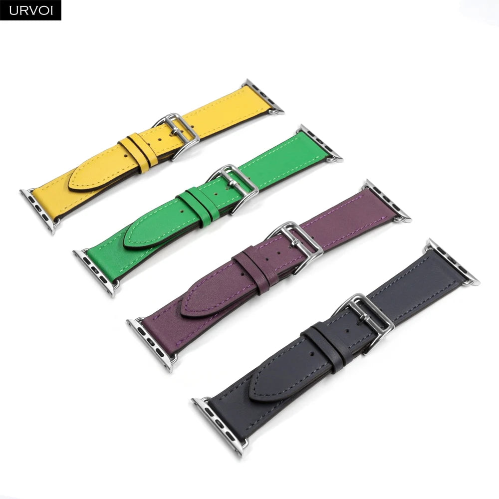 URVOI Leather band for apple watch series 11 10 9 8 7 SE ultra 3 2 single tour for iwatch straps wristband classic design 42mm
